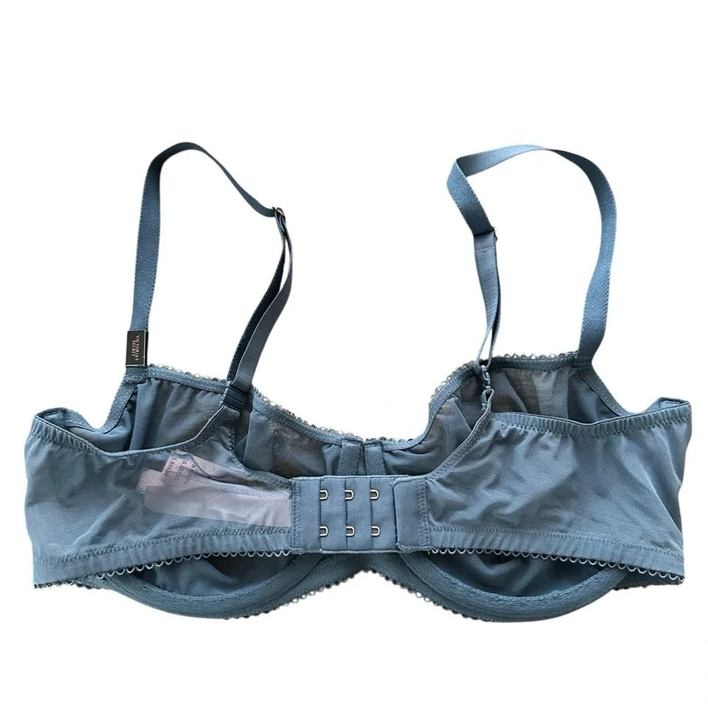 NWT Victorias Secret 36‎ D Dream Angels Blue Sheer Balconette Underwire Bra New
